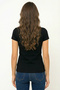 Women's Short Sleeve Crew Neck Fit Basic T-Shirt Black - 4