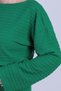 Women's Green Long Sleeve Soft Textured Loose Dress Arm-26K001078 - 3