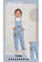Girl's Slopet Children's Denim Overalls Labubu Brown Patterned - 2