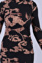 Women's Black-Beige Turtleneck Front Slit Midi Length Dress Arm-26K001064 - 4