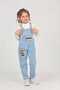 Girl's Slopet Children's Denim Overalls Labubu Brown Patterned