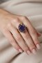 Natural Amethyst Stone Adjustable Ring Mystic & Stylish Design Energy Jewelry