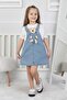 Girl's Denim Gilet Blue with Teddy Bear