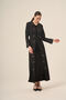Black Two Piece Crystal Stone Detailed Abaya 6517-25 Black