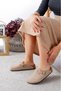 Unisex Winter Closed Front Cork Sole Daily House Slippers Cream Skin