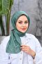 Green Stone Pattern Silky Jacquard Scarf - 2