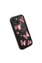iPhone 15 Compatible Black Silicone Butterfly Pattern Impact Protection Case - 4