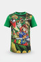 Boy's Crew Neck Relax Fit Cotton Super Mario Printed Green T-Shirt - 4