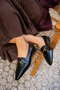 Tossy Black Women's Loafer with Gold Accessories - 4