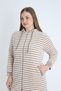 Women's Plus Size Cotton Hooded Velvet Tracksuit Set / Coffee - Cream - - B 2298 - 6