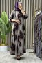 Mahi̇de Dress Viscose Fabric Women's Purple Patterned Full Buttoned Hijab Comfortable Cut Dress