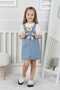 Girl's Denim Gilet Blue with Teddy Bear - 2