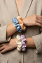 4-Piece Luxury Satin Hair Scrunchies Large Size Shiny Silk Textured Rubber Band Soft Non-Marking XL Scrunchie - 5