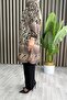 Gece Takim Wool Effect Fabric Tunic, Double Fabric Pants Mink Women's Hijab Suit with Leopard Pattern Pants - 5
