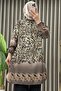 Gece Takim Wool Effect Fabric Tunic, Double Fabric Pants Mink Women's Hijab Suit with Leopard Pattern Pants - 3
