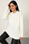 Beige Crew Neck Oversize Knitwear Sweater - 2