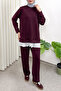 Six Pleated Tunic Set 58122 - Bordo - 4