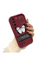 Samsung Galaxy S21 Fe 5g Compatible Burgundy Silicone Ribbon Patterned Impact Resistant Phone Case - 3