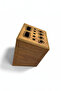 Wooden Desktop Organizer Slanted Square Pen Holder - 4