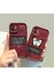 iPhone 16E Compatible Burgundy Silicone Ribbon Patterned Shockproof Phone Case - 7