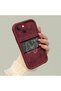 iPhone 15 Plus Compatible Burgundy Silicone Ribbon Patterned Impact Resistant Phone Case - 4