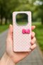 Leather-Look Case Compatible with Xiaomi Redmi Note 14 Pro and Pro Plus with Pink Polka Dot Bow