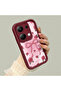 Xiaomi Redmi Note 13 Pro 4g Compatible Beautiful Rose Pattern Burgundy Silicone Shock Protection Case - 4