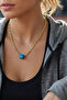 Gold Yellow Blue Bead Detail S Chain Necklace (40+5cm)