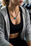Gold Color Blue Bead Detail Chain Necklace (40+5 cm)