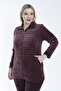Women's Plus Size Cotton Zippered Velvet Tracksuit Set / Dusty Rose - - B 2280 - 7