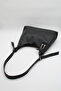 Women's Large Size Leather Charm Adjustable Shoulder Strap Hand and Shoulder Bag Black - 6