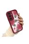 Beautiful Rose Pattern Burgundy Silicone Shock Protection Case Compatible with Samsung Galaxy S24 Plus - 2
