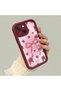 iPhone 13 Compatible Beautiful Rose Pattern Burgundy Silicone Impact Protection Case - 4
