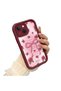 iPhone 13 Compatible Beautiful Rose Pattern Burgundy Silicone Impact Protection Case - 3