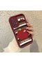 Samsung Galaxy A72 Compatible Burgundy Silicone Fruit Patterned Impact Resistant Phone Case - 3