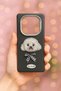 Xiaomi Redmi Note 14 Pro and Pro Plus Compatible Toy Poddle Embroidered Black Case - Bow Detail Model - 3