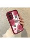 Beautiful Rose Pattern Burgundy Silicone Shockproof Case Compatible with Samsung Galaxy M23/M13 - 3