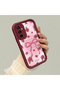 Beautiful Rose Pattern Burgundy Silicone Shockproof Case Compatible with Samsung Galaxy M23/M13 - 3