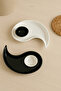 Special Design Set of 2 Black and White Ceramic Snack Sauce Breakfast Plate Presentation Set Mit1269 - 6
