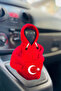 Turkish Flag Gear Shift Cover & Digital Printed Car Pillow & Gear Shift Cover Fleece & Auto Mirror Hanger - 3