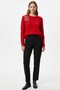 Women's Red Crew Neck Stone Embroidered Soft Textured Christmas Combination Knitwear Sweater Blouse - Women's Kaz - 2