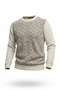 Men's Crew Neck Patterned Sweater - 4