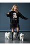 Girl's Cotton Dog Printed Oversized Design Sweatshirt - 3