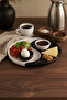 Special Design Set of 2 Black and White Ceramic Snack Sauce Breakfast Plate Presentation Set Mit1269 - 3