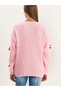 Women's V-Neck Cherry Stitch Detailed Knitwear Cardigan - 5