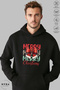 Unisex Hoodie Long Sleeve Bow Merry Christmas Printed Hooded Fleece-Lined Oversized Cotton Sweatshirt - 3