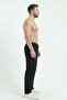 Men's Black Baggy Wide-Leg Oversized Relaxed 4-Season Sweatpants Wide-Leg 2-Thread Full Fit - 4
