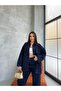 Women's Belted Oversized Jacket Pants Bottom Top Jean Denim Set - 4