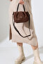 Brown Women's Nubuck Small Size Lined Bag Stylish, Elegant Shoulder and Hand Bag for Evening and Invitations - 6