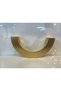 Striped Half Moon Metal Handle 96mm Matte Gold Cabinet Door Tv Unit Modern Drawer Furniture Nightstand Gold - 3